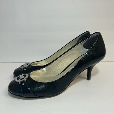 Michael Kors Michael Monograma Negro Charol Gatito Tacones Talla 7.5 Foto 1 de 4