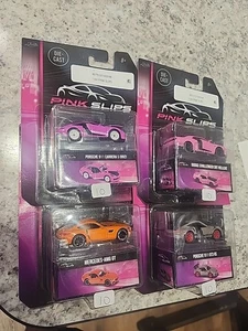 Jada Challenger SRT Hellcat Porsche Mercedes Lot Of 4 Pink Slips Diecast 1:64 - Picture 1 of 10