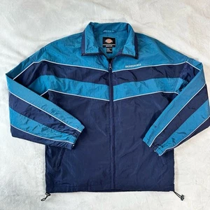 Vintage Dickies Jacket Windbreaker Mens Medium Blue Fleece Lined Nylon - Picture 1 of 9