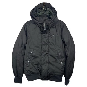 G Star Raw Coat Men’s Small Jacket Bomber Puffer Hooded Black Full-zip Y2K - Picture 1 of 10