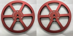 One Pair Standard Metal Aluminum 7 '' Red Tape Reel For Pioneer Tape Recorder - Picture 1 of 6
