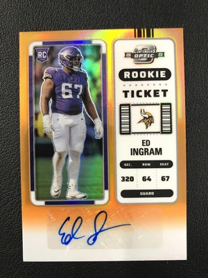 2022 Panini Contenders Optic #163 Ed Ingram Rookie Ticket Auto Orange /50 - Image 1 of 2