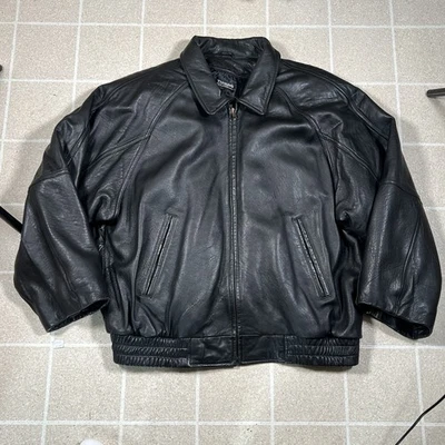 Chaqueta de bombardero de cuero Wilson’s de colección con cremallera completa aislante con forro para hombre talla XL Foto 1 de 3