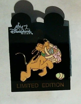 Disneyland Disneyana Edición Limitada Plutón Cesta de Pascua Esmaltada Prendedor Foto 1 de 2