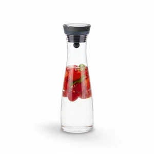 Mundgeblasener Glaskrug mit Deckel | Auslaufsichere Borosilikat Wasserkaraffe - Bild 1 von 17