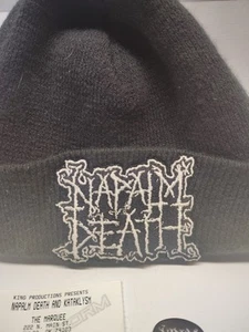 Napalm Death Beanie, And Ticket Stub The Marquee Tulsa 2009 - Picture 1 of 3