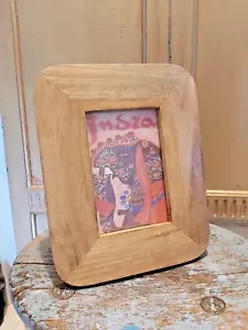 HAND CARVED WITH CURVED EDGES INDIAN RECYCLED MANGO WOOD PHOTO FRAME 4 x 6 inch - Picture 1 of 8
