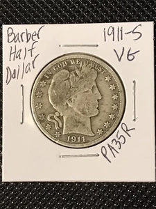 1911-S Barber Half Dollar  VG - Picture 1 of 4