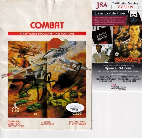 Nolan Bushnell signed autograph auto Atari 2600 Combat video game booklet (JSA) Cover