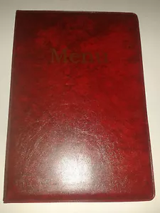 A5 MENÜHÜLLE/ORDNER IN ROT LEDER OPTIK PVC - NUR MIT TASCHEN AUF SEITE 2 + 3! - Bild 1 von 2