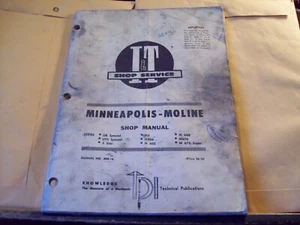I&T MINNEAPOLIS MOLINE TRACTOR SHOP MANUAL # MM-16 UB  Special  M5, M670 Series - Picture 1 of 4
