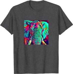 Vibrant Electronic Elephant Art Design T-Shirt *NEU 10 Farben* Turbo Volcano - Bild 1 von 11
