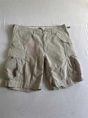 Pantalones Cortos Polo Ralph Lauren 38x11" Marrón Rayas Algodón Carga Pestaña Lateral Para Hombre Foto 1 de 4