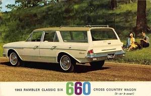 Rambler 1963 Classic Six 660 Langlaufwagen Auto Postkarte - Bild 1 von 2