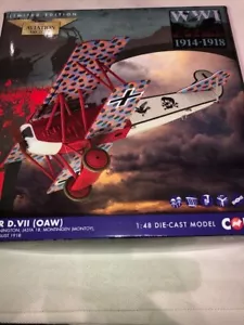 CORGI AVIACIÓN 1:48 FOKKER D.VII (OAW) KURT MONNINGTON JASTA 18 MONTINGEN 1918 - Imagen 1 de 5