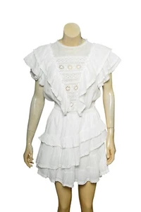 Spell & The Gypsy Dress S 6 Women Casual Short Sleeve Ruffle Mini Boho NEW 35735 - Picture 1 of 7
