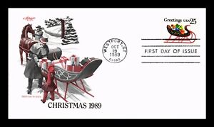 DR JIM STAMPS US CHRISTMAS SLEIGH PRESENTS FDC ARTMASTER CACHET COVER