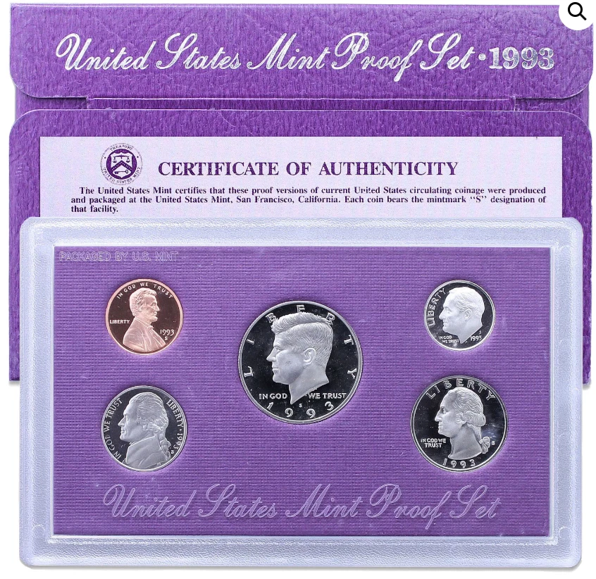 1993 S United States Mint Proof Set in Box of Issue (Stock Photo) - Image 1 of 1