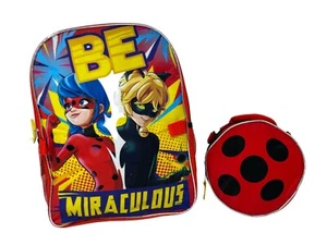 Miraculous Ladybug 16" Backpack with Round Lunch Bag - Picture 1 of 7