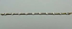 PREOWNED 9CT TWO COLOUR GOLD DIAMOND SET BRACELET. (D33) - Picture 1 of 2