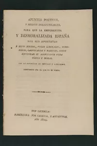 Opúsculo. Apuntes poéticos. 1824. Booklet. Poetic notes. - Bild 1 von 5