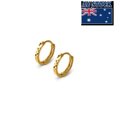 1 Pair Woman Fashion Real s925 Sterling Silver Rhombus Earring Clip Huggie Hoop - Image 1 of 4