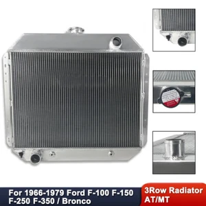 Radiador de aluminio 3 filas para Ford serie F Bronco F100 F150 F250 V8 1966-1979 - Imagen 1 de 6