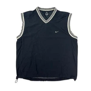 00s Nike Golf Black Windbreaker Vest M L - Picture 1 of 3