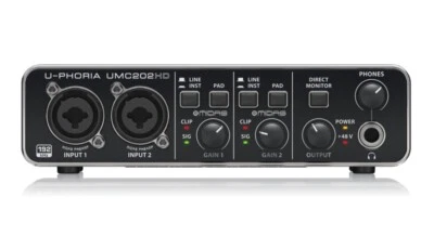Behringer U-PHORIA UMC202HD 2x2 24-Bit/192 kHz USB Audio Interface Midas Preamp - Image 1 of 4