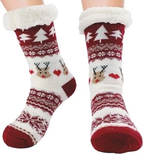 Women Winter Thick Cozy Slipper Socks Non Slip Winter Warm Fuzzy Socks Christ... - Picture 1 of 7