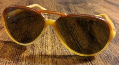 Gafas de sol vintage años 70 ZYLOWARE Francia nylon geek aviador beige  Foto 1 de 4