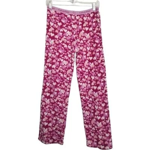 Calvin Klein Girl's Pink Heart Print Fleece Sleep Pajama Pants Size Large 14/16 - Picture 1 of 4