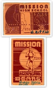 Carte Corpo Studenti Liceo Missione 1936 e 1937 "G. Nitrio" San Francisco C6 - Foto 1 di 3
