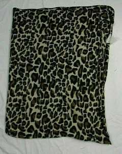 Throw Blanket Afghan Leopard print Brown Black 64" X 93" - Picture 1 of 2