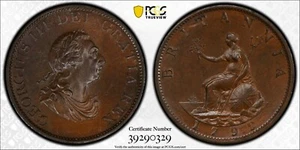UK - GREAT BRITAIN , 1/2 PENNY 1799 SOHO MINT - PCGS MS 64 BN , RAREP - Picture 1 of 1