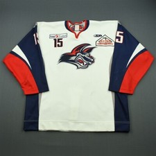 2011-12 Evan Stoflet Elmira Jackals Game Used Worn ECHL Hockey Jersey Meigray