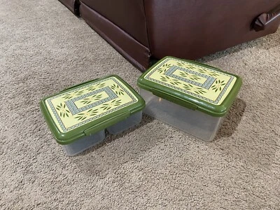 Contenedores de almacenamiento de alimentos con tapa de bloqueo de plástico verde Temptations by Tara Old World Foto 1 de 4