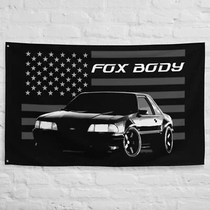Ford Mustang Fox Body Garage Office Man Cave Banner Flag 34.5" x 56" - Picture 1 of 6