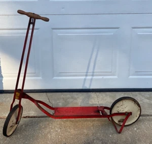 Patinete antiguo vintage para niños barra temprana productos metálicos barra Wilkes PA - Imagen 1 de 7