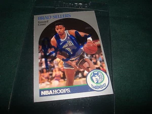 1990 NBA HOOPS #192 BRAD SELLERS TIMBERWOLVES Ohio SIGNED AUTHENTIC AUTOGRAPH - Picture 1 of 1