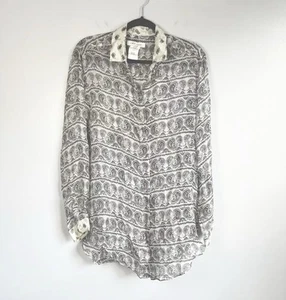 Balmain Size 30/44 • Print 100% Silk Button Down Top Blouse - Picture 1 of 4