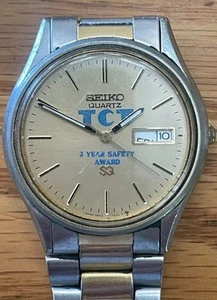 VTG Seiko SQ Men 5H23-7B79 Day Date Two Tone 34mm Quartz Watch - For Parts - Picture 1 of 4