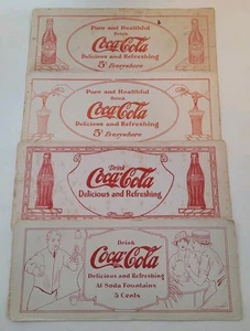 Lot Of 4 Rare Antique Early 1900s Coca-Cola Original Advertising Ink Blotters - Picture 1 of 24