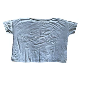 Eileen Fisher Cropped Boxy Oversized T Shirt Tee Periwinkle Womens Size Small - Picture 1 of 4