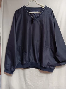 Arnold Palmer Men's Size Large Pullover Windbreaker Dark Blue Teflon Frabic... - Picture 1 of 6
