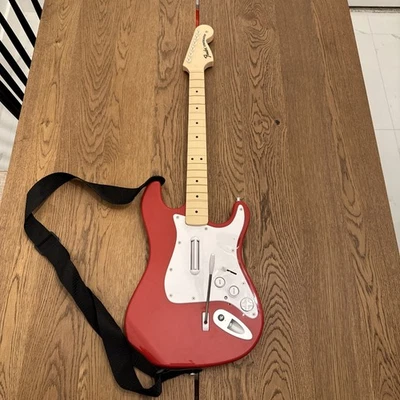 Cherry Red Fender Stratocaster Harmonix Rock Band 4 PS4 PlayStation 91261 +STRAP - Image 1 of 4