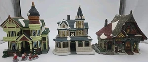 Weihnachtsdorf Haus Menge 3 viktorianische Keramik beleuchtete Gebäude verschneit... - Bild 1 von 7