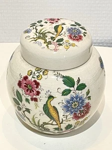 SADLER English Covered Tea Pot or Ginger Candy Jar Floral Pattern / Bird - Picture 1 of 12