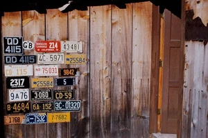 Vintage 1950s 35mm Color Slide of Historic License Plates Collection - Picture 1 of 1