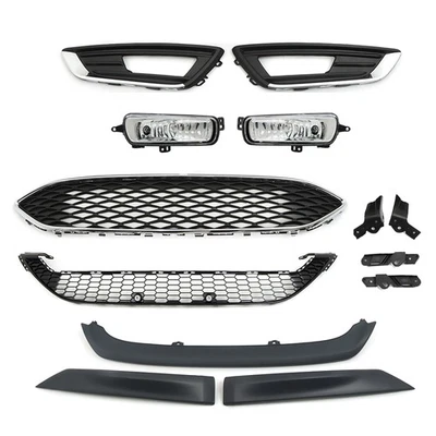For Ford Focus 2015-2018 Front Bumper Upper+Lower Grill & Fog Light Set & Trim Foto 1 de 4